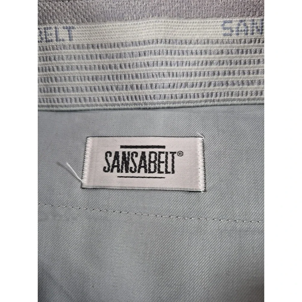 VTG Sansabelt Dress Pants Mens 34x36 Gray Wool Pleated Straight Comfort Waist